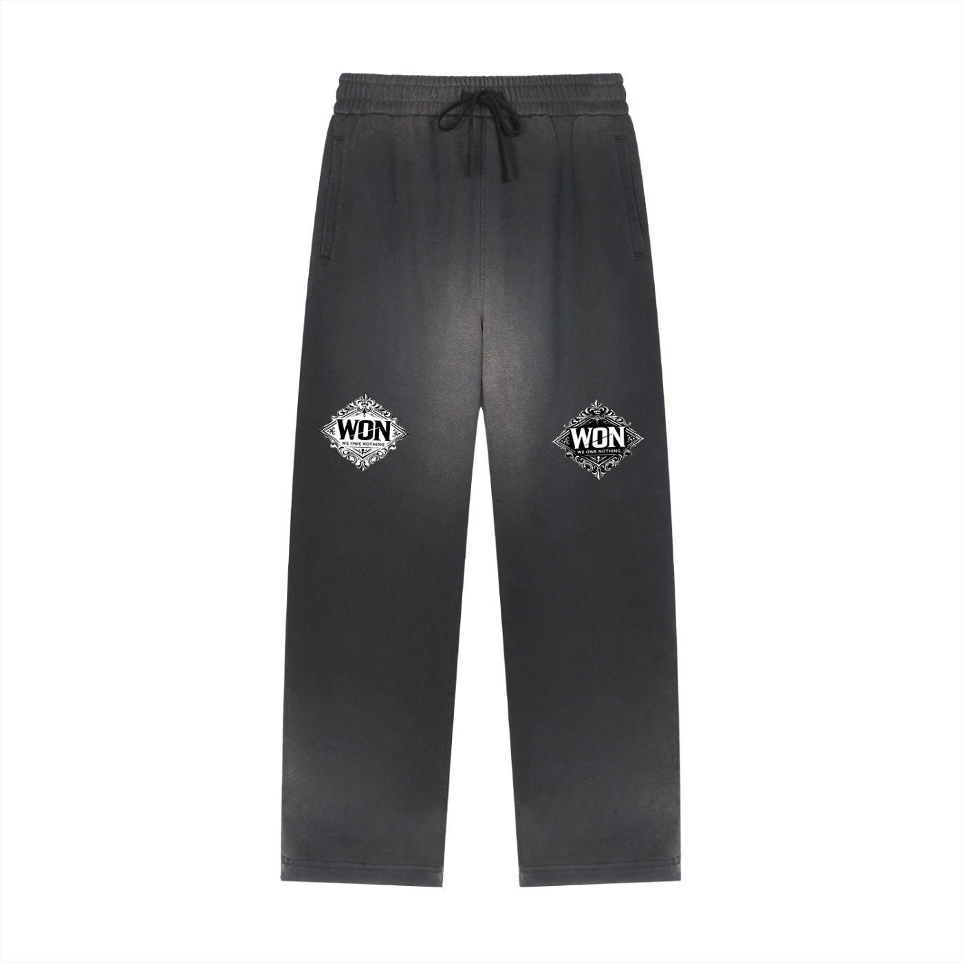 Sun Fade Raw Edge Straight-Leg Sweatpants